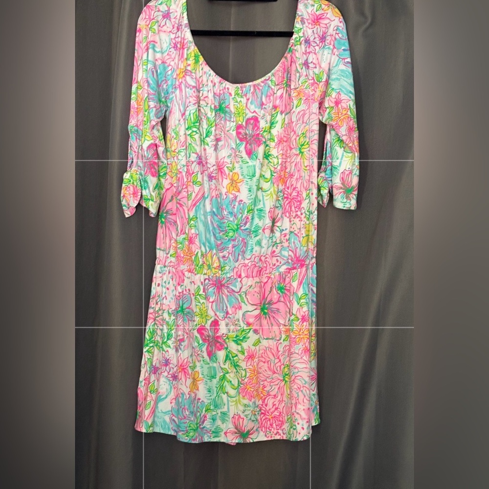 Lilly Pulitzer Lana off shoulder skort romper dress in paradise found NWT - Picture 6 of 7